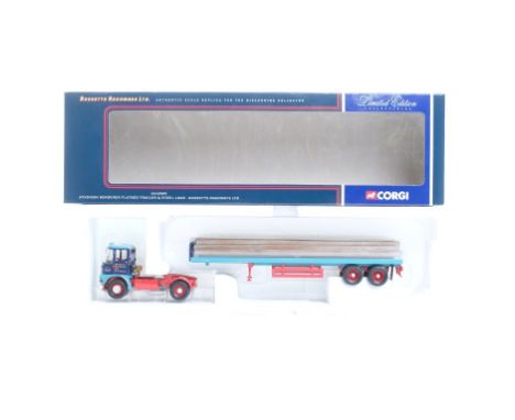  Corgi Atkinson Borderer Flatbed Trailer & Steel Load - Bassetts Roadways LTD | Scale: 1:50 | Model Code: CC12509 | Certifica