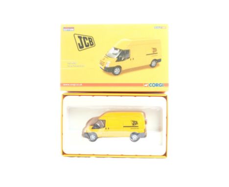  Corgi Ford Transit Van - JCB | Scale: 1:50 | Model Code: CC14301 | Certificate: Yes | Lot Condition: Good | Mirrors: Attache