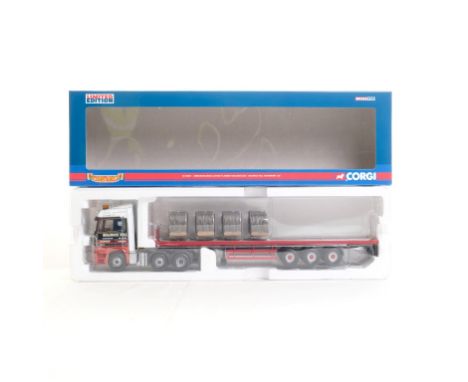  Corgi Mercedes Benz Actros Flatbed Trailer/Load - Maurice Hill Transport Ltd | Scale: 1:50 | Model Code: CC13807 | Certifica