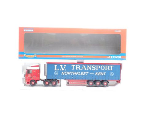  Corgi DAF XF Space Cab Curtainside - L.V. Transport LTD | Scale: 1:50 | Model Code: CC13227 | Certificate: Yes | Lot Conditi