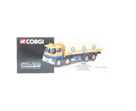  Corgi Guy Invincible 8 Wheel Platform Lorry With Canvas - Blue Circle Cement | Scale: 1:50 | Model Code: 29101 | Certificate