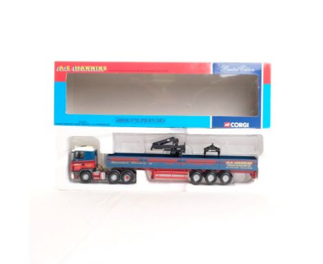  Corgi Scania Dropside Crane Trailer - A.E.Hawkins LTD | Scale: 1:50 | Model Code: CC12223 | Certificate: Yes | Lot Condition