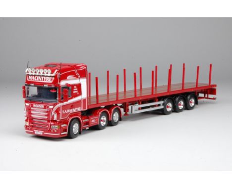  Tekno Macintyre Scania R Flatbed | Scale: 1:50 | Model Code: 62850 | Certificate: Yes | Lot Condition: Good | Mirrors: New