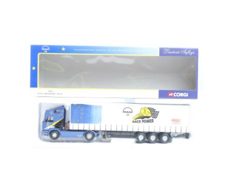  Corgi M.A.N. Curtainsidre - M.A.N | Scale: 1:50 | Model Code: 75801 | Certificate: Yes | Lot Condition: Good | Mirrors: Yes