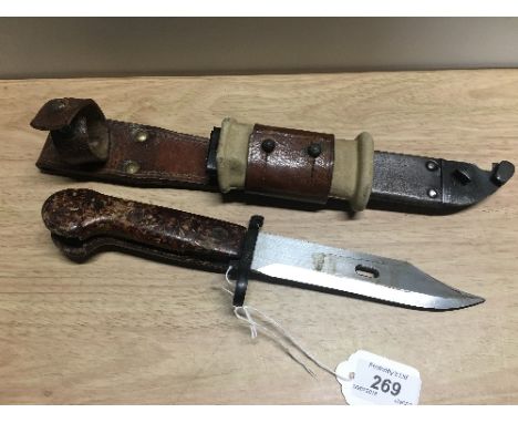 VINTAGE AKM BAYONEY ARMY KNIFE IN SHEATH