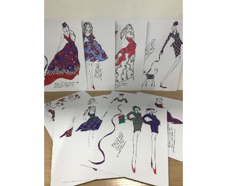 30 DRAWINGS BY R JENNINGS ILLUSTRATOR FOR LAURA ASHLEY LONDON 1970S