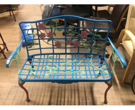PAINTED METAL GARDEN BENCH