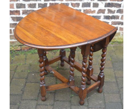 Oak barley twist gate leg table