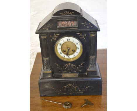Slate mantle clock