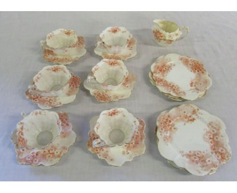 Wileman & Co Foley China part tea service consisting of 6 cups and saucers, 6 plates & a milk jug pattern no 5917