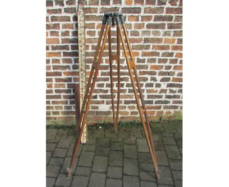 Surveyors staff and tripod