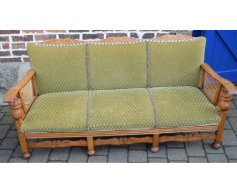 Cane sided 3 seater sofa