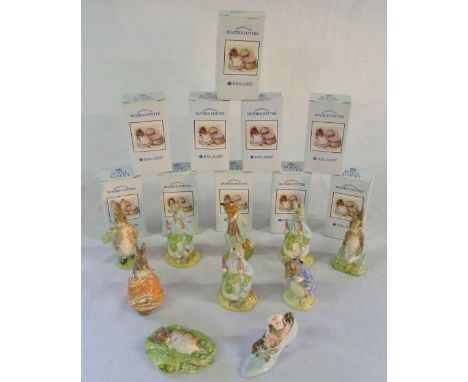 10 Royal Albert Beatrix Potter figures inc Peter ate a raddish, Poorly Peter Rabbit, The Old Woman who lived in a shoe & Fier