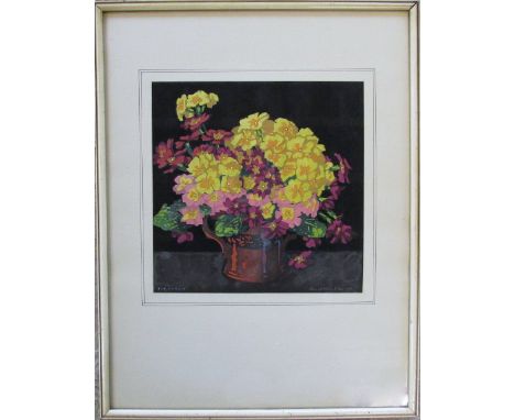 Thomas Todd Blaylock (1876-1929) 'Polyanthus' woodcut print 43 cm x 55.5 cm
