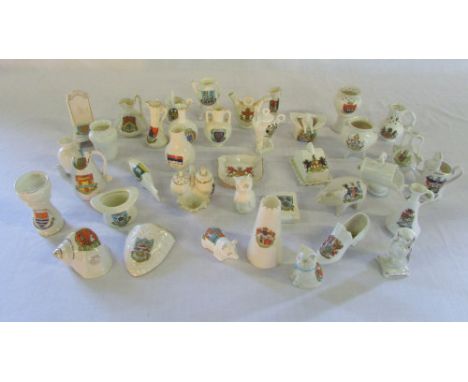 Various crested china inc Carlton ware, Arcadian & Goss (4)