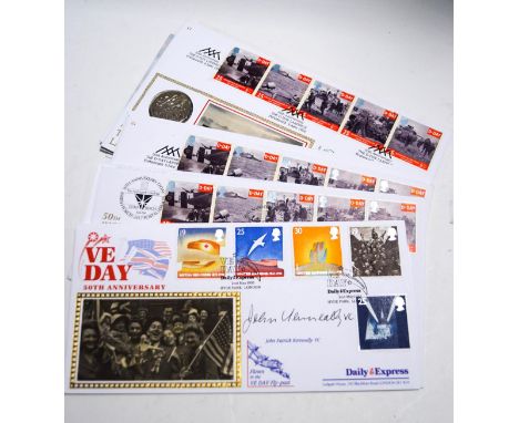 RAF signed First Day covers: Johnnie Johnson, Sir D A Doghe AM, Sir J Grandy AM, James Hill, John Howard, AdmiraL Grepits, Jo