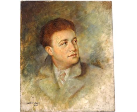 Gustav Bohm (Jewish/Czechoslovakian, 1885-1974)Portrait of a Young GentlemanOil on panelsigned and dated 1948 lower right46cm