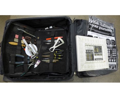 A case containing jewellers tools 