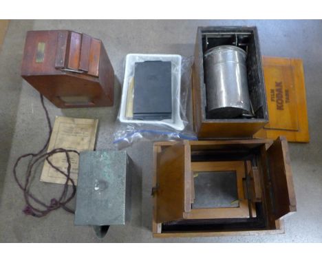 Camera equipment including a contact printer and Kodak film ..... 