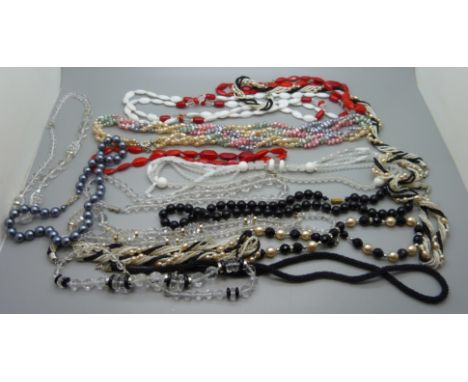 Sixteen vintage Czech bead necklaces 