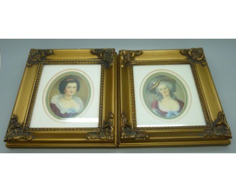 Two portrait miniatures in gilt frames 