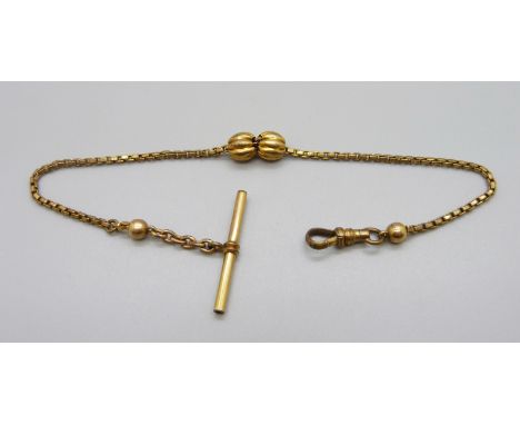 A vintage plated Albertina chain 