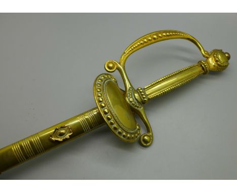 A George VI Wilkinson and Son dress sword with brass handle 