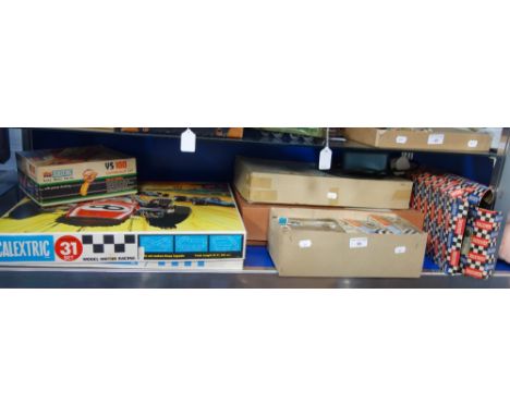 SCALEXTRIC; A VINTAGE 'SPORTS 31 SET' with box and packaging, a 'Conversion set, YS100' (boxed) with instructions, two race t