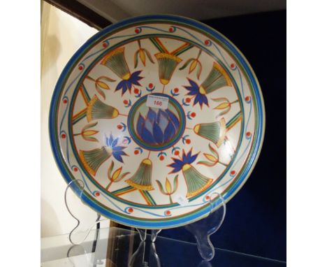 A POOLE POTTERY 'LOTUS' CHARGER, c.1999, designed by Karen Brown, printed and painted marks, 35.5cm dia