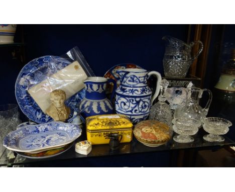 AN EARLY 19TH CENTURY SPODE DINNER PLATE, possibly once the property of John Constable RA and a further collection of ceramic