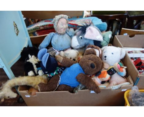 A COLLECTION OF VINTAGE FLUFFY TOYS, to include cat and similar soft toys, mainly circa 1960s
