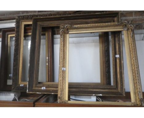 THREE 19TH CENTURY GILT PICTURE FRAMES and an oak picture frame, all from the family of John Constable RA, the latter previou