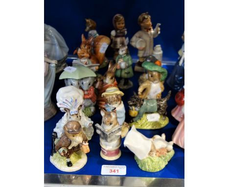 A COLLECTION OF BEATRIX POTTER FIGURINES by Beswick and Royal Albert and two Goebel Hummel figures