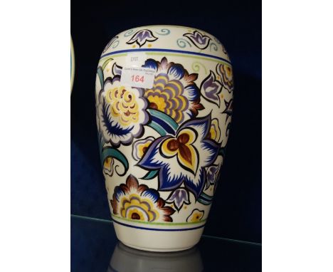 A POOLE POTTERY STUDIO VASE, c.2004, decorated in the traditional pallet, HX pattern, painted by Sue Pottinger, painted and p