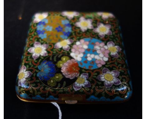 A JAPANESE CLOISONNE ENAMEL CIGARETTE CASE