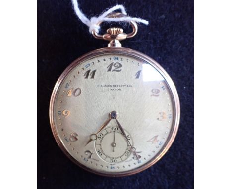 A GENTLEMAN'S ROLLED GOLD OPEN FACE POCKET WATCH, the dial, with Arabic numerals and subsidiary second's dial inscribed 'Sir 