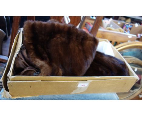 A VINTAGE MINK STOLE, boxed, from Bobby's of Bournemouth