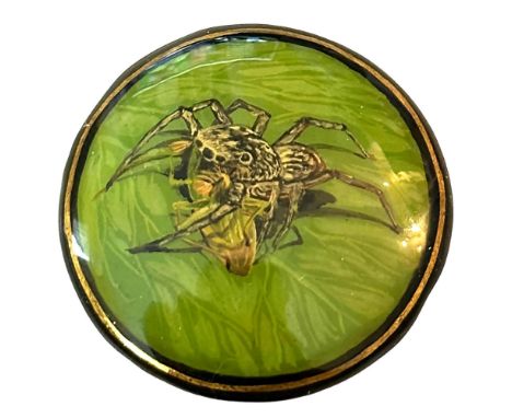 1 Large 21st century pictorial Russian Lacquer button. These beautiful examples of Russian lacquer in this auction were commi