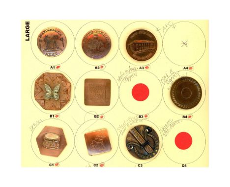 9 Large 18th to 21st century examples including colonial. This card includes a very nice engraved 18th century example, a nic