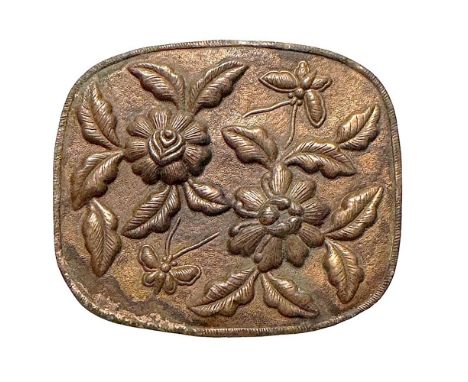 1 extra Large high relief 19th C. Copper Multiple Flower button. Here is one of the buttons that the late Alethe Alan of Flor