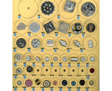 36 S/M/L 20th century examples including pictorial. Aluminum buttons are certainly a cool material for use in competition, bu