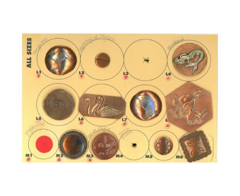 11 S/M/L 20th &amp; 21st century examples to included pictorial. This partial card includes a great silver on copper mermaid,