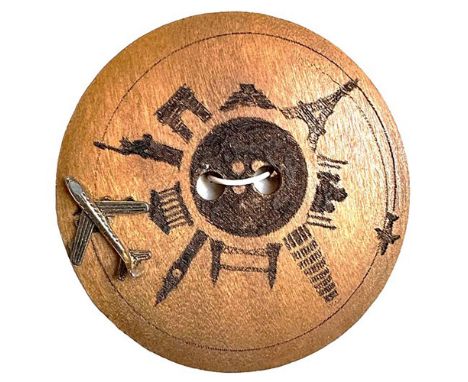 1 Extra large 21st century Missouri engraved wood button. Here is a fantastic favor button from the Missouri State show in 20