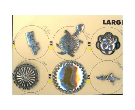 6 Large 20th century examples including pictorials. Here is a nice selection including a wonderful realistic STERLING backmar