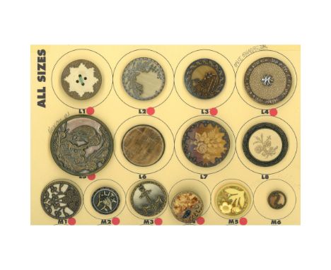 14 S/M/L 19th century examples including Victorian. This card includes a wonderful extra large celluloid background of the bi