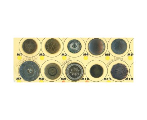 10 Medium size 18th century examples including Tombac. This assortment of 19th century metal includes a great 8 sided silver 
