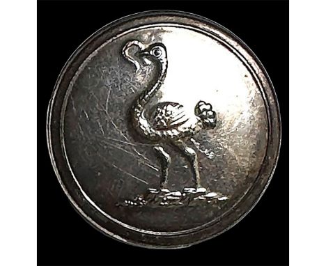 1 Medium 19th century example with an animal. Here is another uncommon animal on a crest button, the ostrich. Now that one ca