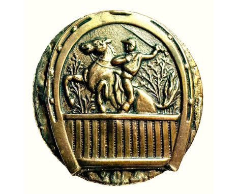1 Large 19th century pictorial Horse and Rider button. This is one of Bruce's favorite picture buttons he says. It shows a de