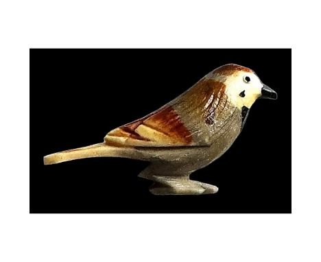 1 Large 20th century realistic painted bird button. Here is a beautifully detailed and executed carved realistic bone bird bu