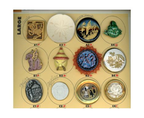 12 Large 20th century examples including pictorial. This partial card includes some nice realistics like the Chinese man and 